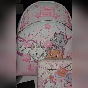 Brand New! Loungefly Disney Aristocats Mini Backpack + Wallet Set